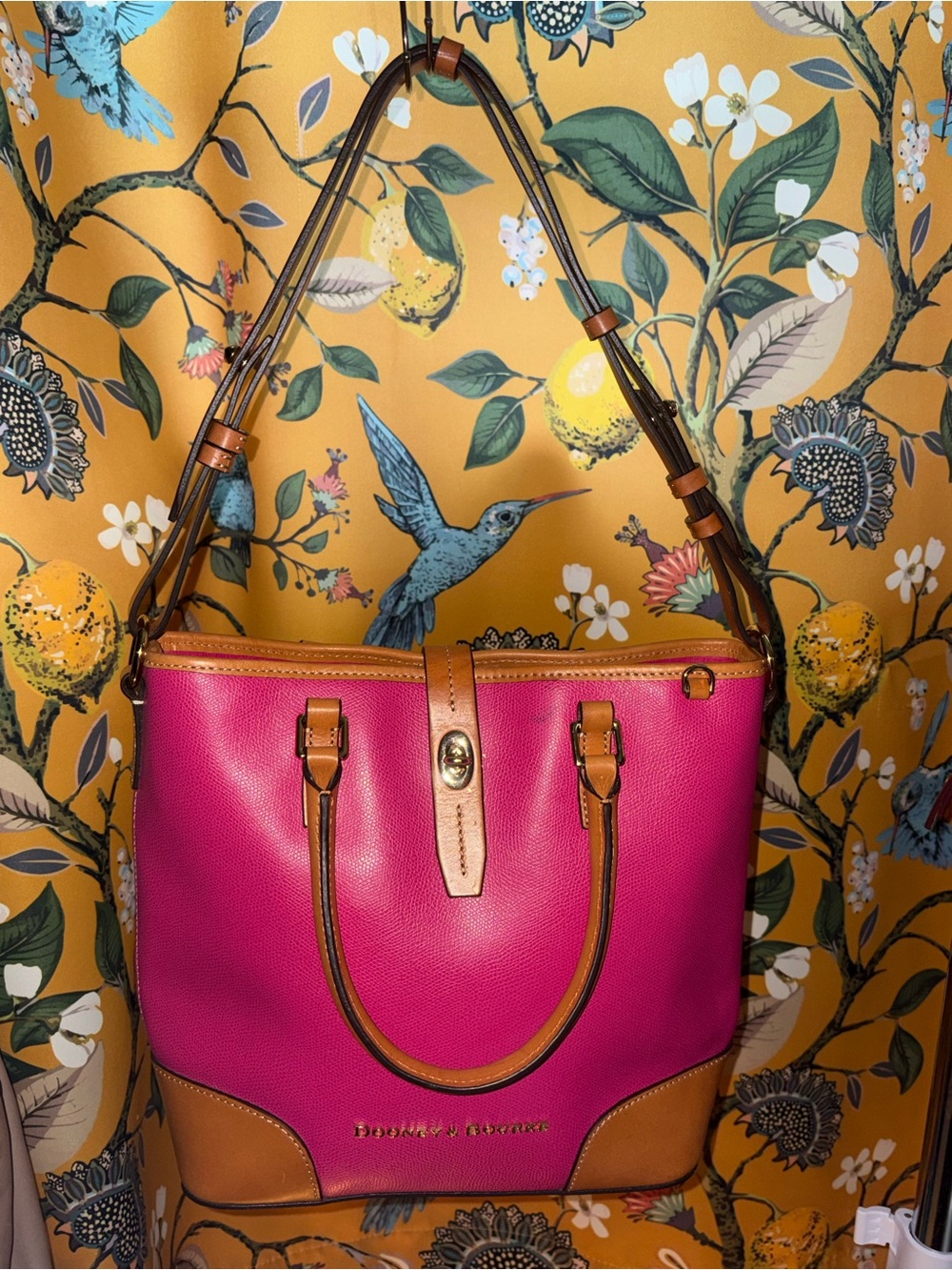 Dooney & Bourke Fuchsia Leather Claremont Tote